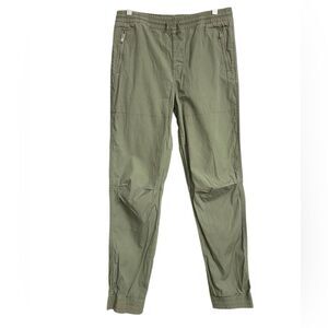 Polo Ralph Lauren Boys Youth Poplin Joggers Sz XL (18-20) Olive Faded Zip Pocket